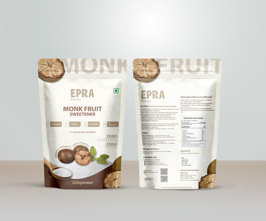 EPRA Farms Monk Fruit Sweetener - 100% Natural | 1:1 Sugar Replacer