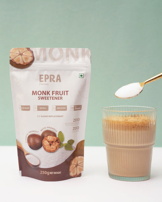 EPRA Farms Monk Fruit Sweetener - 100% Natural | 1:1 Sugar Replacer